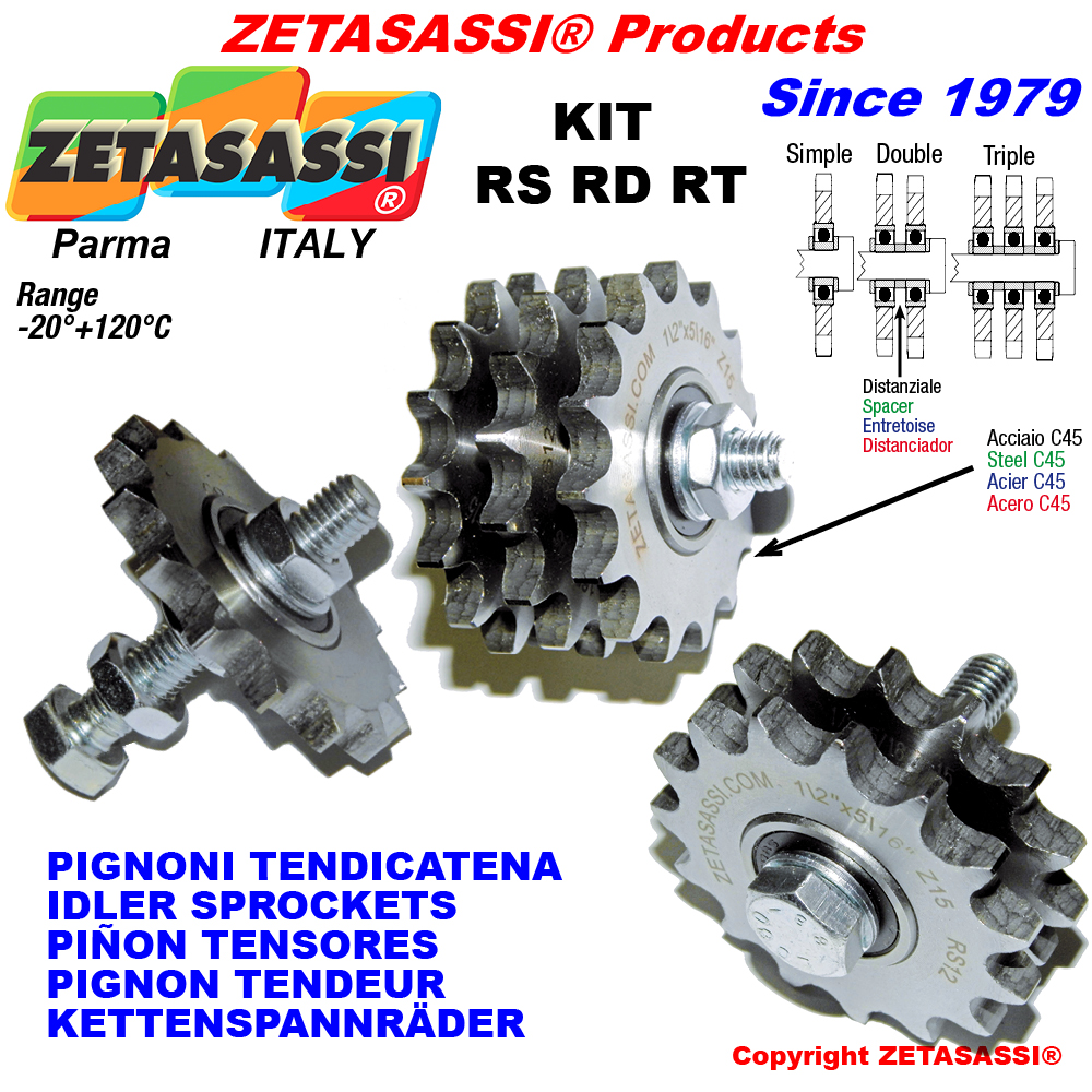 Getrieberad kettenspanner kit ZETASASSI krs38m10x55 Getrieberad kettenspanner kit ZETASASSI krt34m12x90