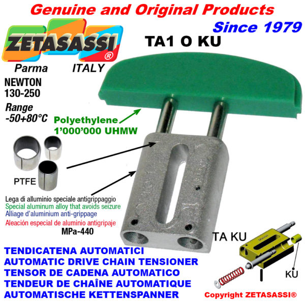 Automatische linear kettenspanner ta1 ku ovalkopf gewölbt (ptfe buchse) newton130:250 ZETASASSI ta1oasa40dku
