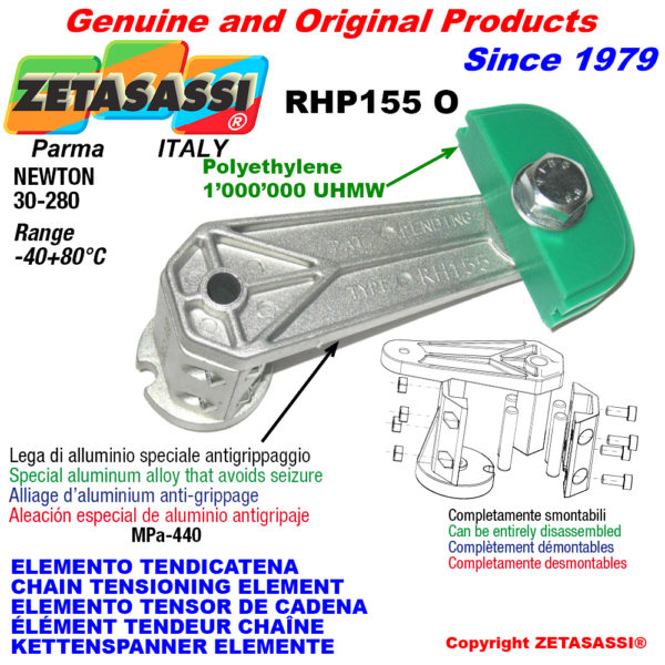Kettenspanner elemente rhp155 mit kettengleiter ovalkopf newton30:280 ZETASASSI rhp155to3oasa120s