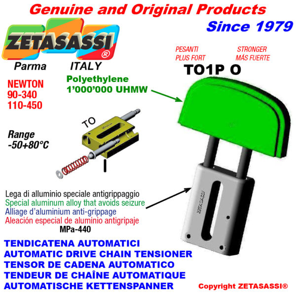 Automatische linear kettenspanner to1-p stärker ovalkopf newton 90:340-110:450 ZETASASSI to1po112s