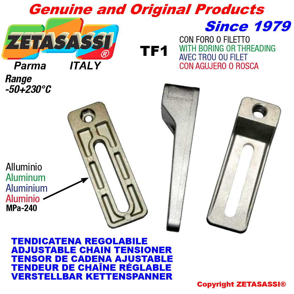 Verstellbar kettenspanner tf1 mit bohrung oder gewinde ZETASASSI tf1105 Verstellbar kettenspanner tf1 mit bohrung oder gewinde ZETASASSI tf1m16