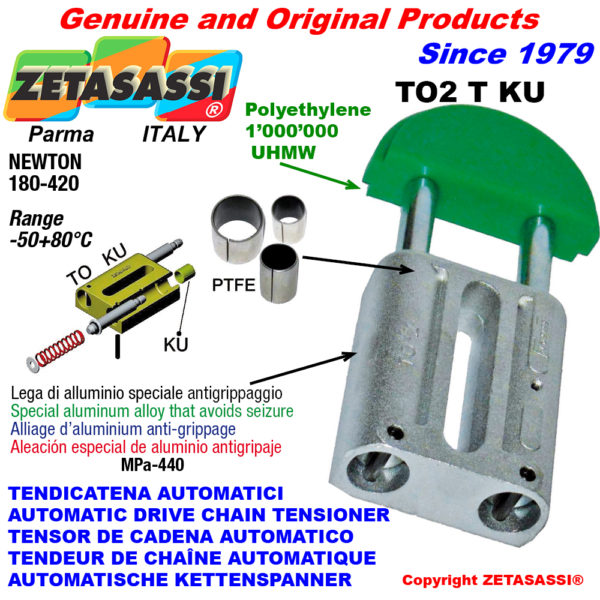 Automatische linear kettenspanner to2ku rundkopf  (ptfe buchsen) newton180:420 ZETASASSI to2tasa60tku