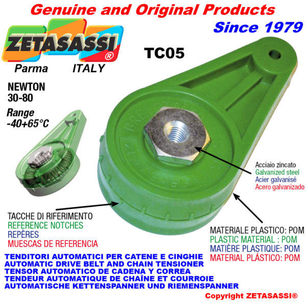 Automatische dreh spannarm tc05 mit bohrung oder gewinde newton30:80 ZETASASSI tc05m12