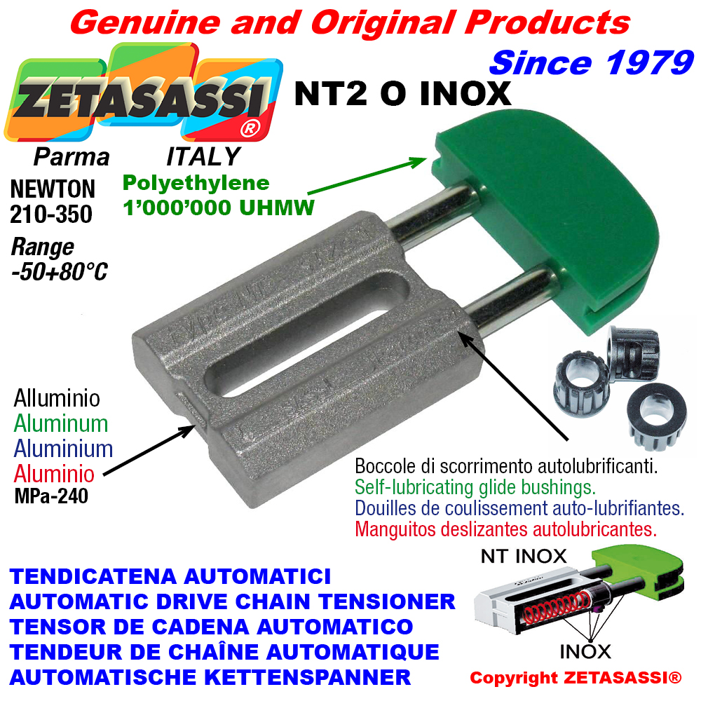 Automatische linear inox kettenspanner nt2 inox ovalkopf newton210:350 mit selbstschmierenden buchsen ZETASASSI nt2o58sinox Automatische linear inox kettenspanner nt2 inox ovalkopf newton210:350 mit selbstschmierenden buchsen ZETASASSI nt2oasa60sinox