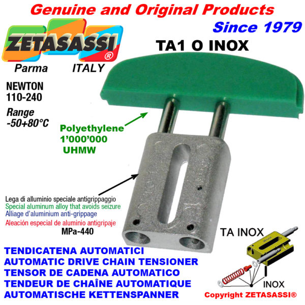 Automatische linear inox kettenspanner ta1 inox ovalkopf gewölbt newton110:240 ZETASASSI ta1oasa40dinox
