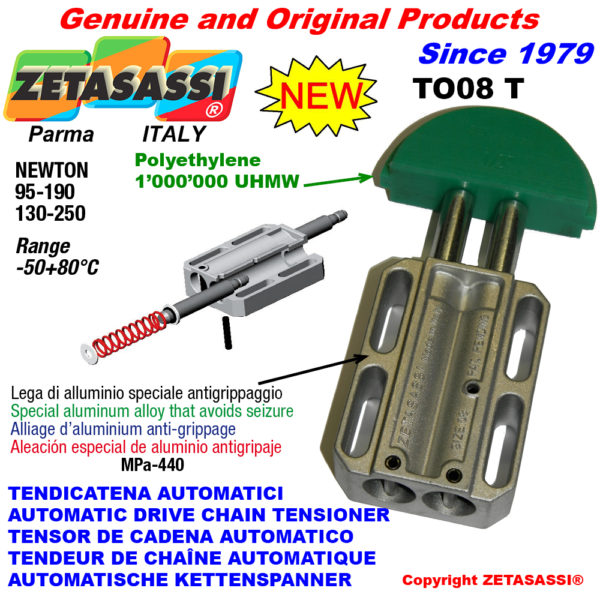 Automatische linear kettenspanner to08 rundkopf newton95:190-130:250 ZETASASSI to08tasa40d190