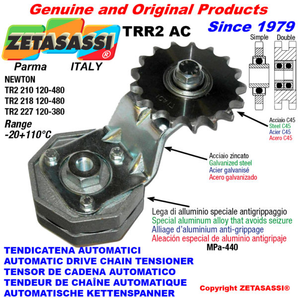 Automatische spannarm für kette trr2ac mit kettenrad ac newton120:480-120:380 ZETASASSI trr2227ac134s