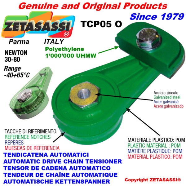 Automatische dreh kettenspanner tcp05 mit kettengleiter ovalkopf  newton30:80 ZETASASSI tcp05oasa40d