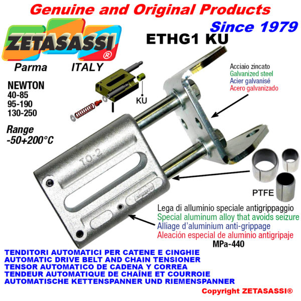 Automatische linear spanner ethg1 ku mit gabel (ptfe buchsen) newton40:85-95:190-130:250 ZETASASSI ethg1p190ku