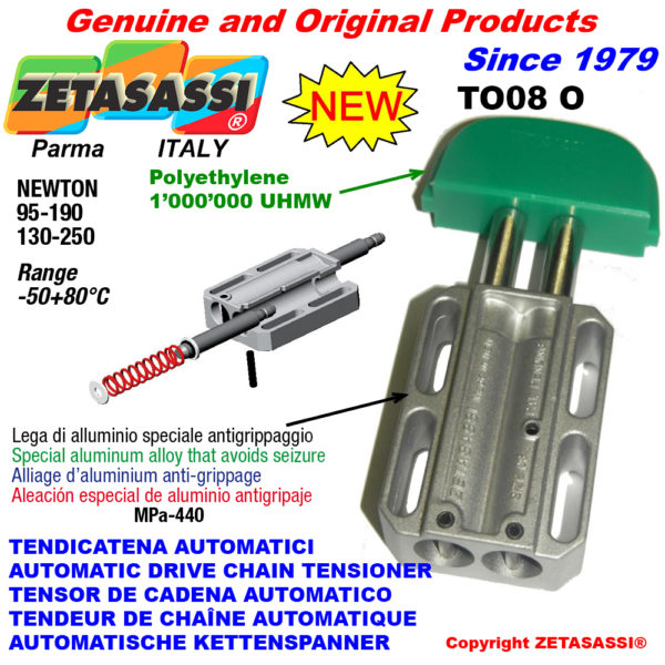 Automatische linear kettenspanner to08 ovalkopf newton95:190-130:250 ZETASASSI to08oasa40d190