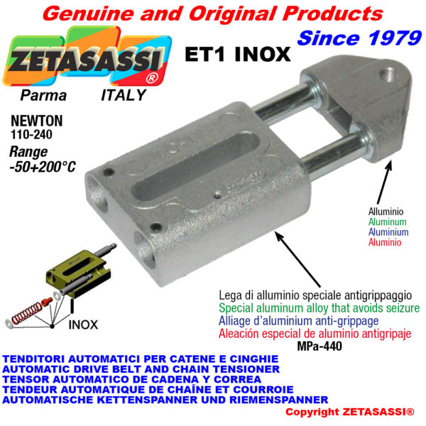 Automatische linear spanner et1 inox mit gewindekopf newton110:240 ZETASASSI et1m16inox