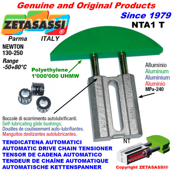 Automatische linear kettenspanner nta1 rundkopf gewölbt newton130:250 mit selbstschmierenden buchsen ZETASASSI nta1tasa40t