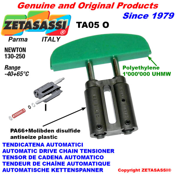 Linear automatische kettenspanner ta05 ovalkopf gewölbt newton130:250 ZETASASSI ta05oasa40d