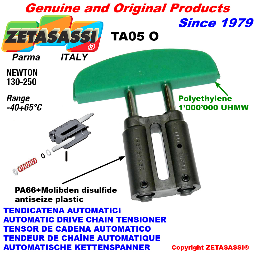 Linear automatische kettenspanner ta05 ovalkopf gewölbt newton130:250 ZETASASSI ta05o38s Linear automatische kettenspanner ta05 ovalkopf gewölbt newton130:250 ZETASASSI ta05oasa40d