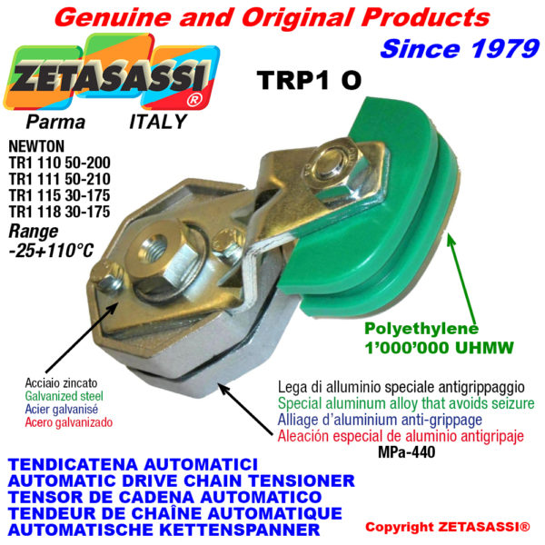 Automatische spannarm für kette trp1 mit kettengleiter ovalkopf newton50:200-50:210-30:175 ZETASASSI trp1118to3oasa120s