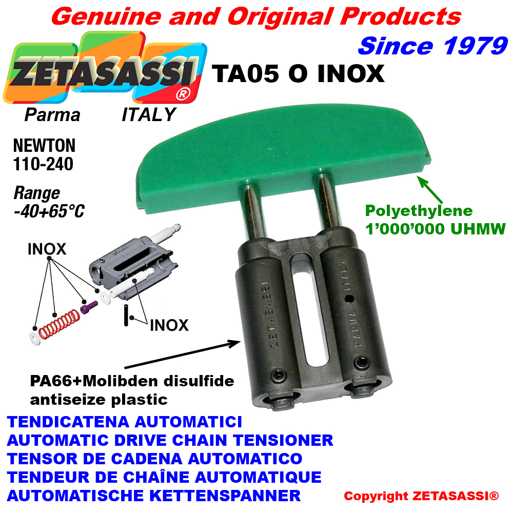Linear automatische inox kettenspanner ta05 inox ovalkopf gewölbt newton110:240 ZETASASSI ta05o38sinox Linear automatische inox kettenspanner ta05 inox ovalkopf gewölbt newton110:240 ZETASASSI ta05oasa40dinox