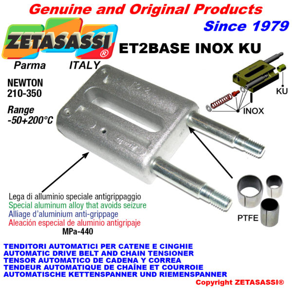 Automatische linear spanner et2 base inox ku ohne kopf (ptfe buchsen) newton210:350 ZETASASSI et2baseinoxku