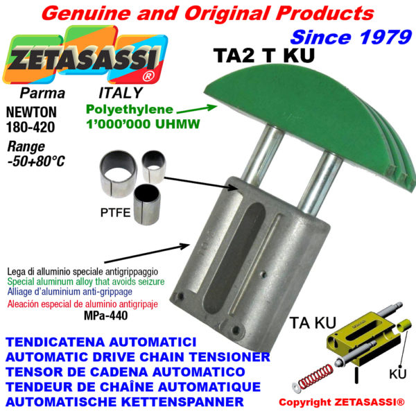 Automatische linear kettenspanner ta2 ku rundkopf gewölbt (ptfe buchse) newton180:420 ZETASASSI ta2tasa60tku