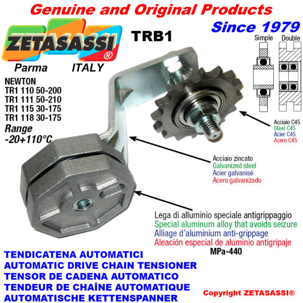 Automatische spannarm für kette trb1 mit kettenrad ac newton30:175 ZETASASSI trb1118ac58d