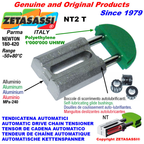 Automatische linear kettenspanner nt2 rundkopf newton180:420 mit selbstschmierenden buchsen ZETASASSI nt2tasa60t