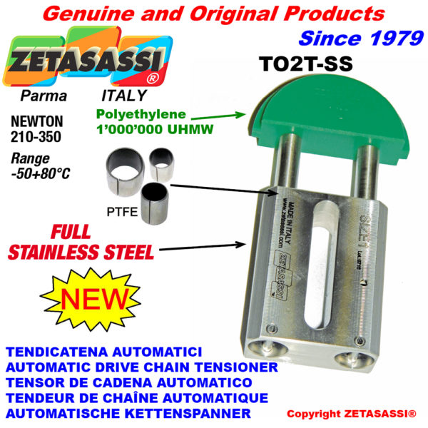 Komplett aus edelstahl automatische linear kettenspanner to2-ss rundkopf newton210:350 ZETASASSI to2tasa60t-ss