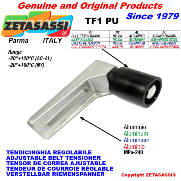 Verstellbar riemenspanner tf1pu mit spannrolle ZETASASSI tf1pu8080al