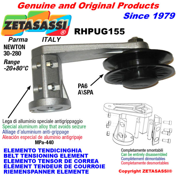 Riemenspanner elemente rhpug155 mit spannrolle newton30:280 ZETASASSI rhpug4155