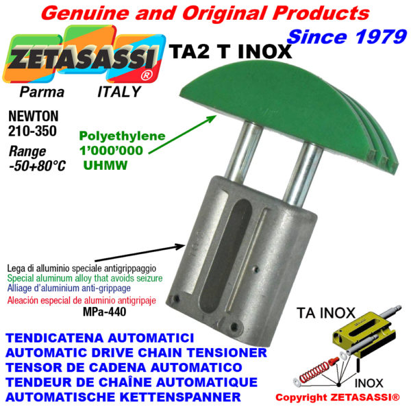 Automatische linear inox kettenspanner ta2 inox rundkopf gewölbt newton210:350 ZETASASSI ta2tasa60tinox