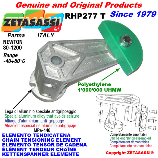 Kettenspanner elemente rhp227 mit kettengleiter rundkopf newton80:1200 ZETASASSI rhp277to3tasa120d