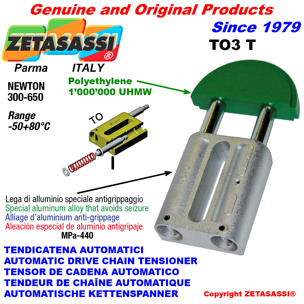 Automatische linear kettenspanner to3 ovalkopf newton300:650 ZETASASSI to3t1s Automatische linear kettenspanner to3 ovalkopf newton300:650 ZETASASSI to3tasa120d
