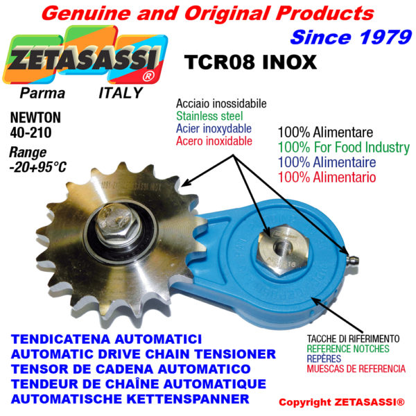 Kettenspanner tcr08inox mit riemenscheibe ac inox newton40:210 ZETASASSI tcr08ac1sinox