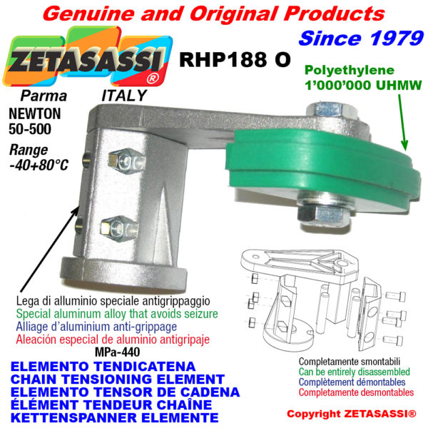 Kettenspanner elemente rhp188 mit kettengleiter ovalkopf newton50:500 ZETASASSI rhp188to3oasa120s