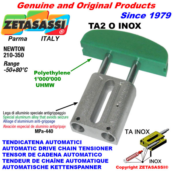Automatische linear inox kettenspanner ta2 inox ovalkopf gewölbt newton210:350 ZETASASSI ta2oasa60sinox