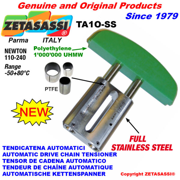 Komplett aus edelstahl automatische linear kettenspanner ta1-ss ovalkopf gewölbt newton110:240 ZETASASSI ta1oasa40d-ss