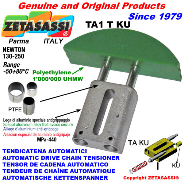 Automatische linear kettenspanner ta1 ku rundkopf gewölbt (ptfe buchse)  newton130:250 ZETASASSI ta1tasa40tku