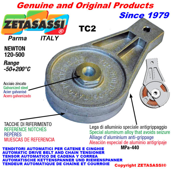 Automatische dreh spannarm tc2 mit bohrung oder gewinde newton120:500 ZETASASSI tc2m20