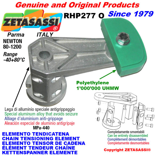 Kettenspanner elemente rhp227 mit kettengleiter ovalkopf  newton80:1200 ZETASASSI rhp277to3oasa120s
