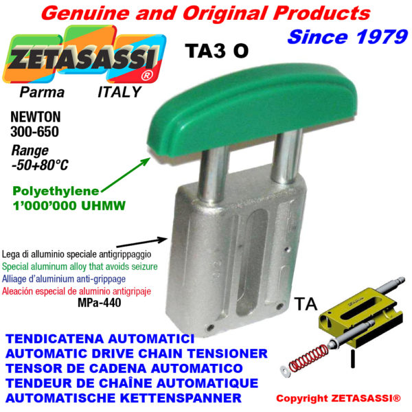 Automatische linear kettenspanner ta3 ovalkopf gewölbt newton300:650 ZETASASSI ta3oasa120s