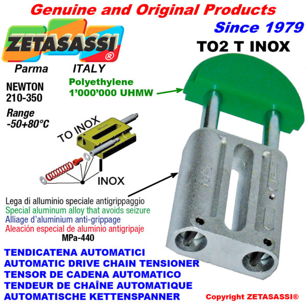 Automatische linear kettenspanner to2inox rundkopf newton210:350 ZETASASSI to2tasa60tinox