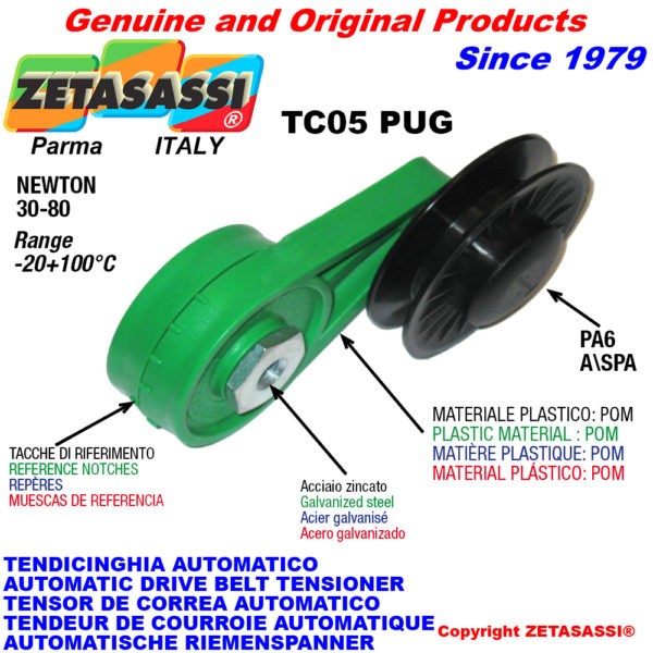 Automatische dreh riemenspanner tc05pug für riemen mit kielriemenscheibe newton30:80 ZETASASSI tc05pug4