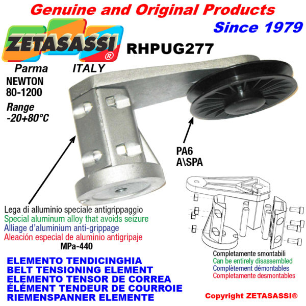 Riemenspanner elemente rhpug277 mit spannrolle newton80:1200 ZETASASSI rhpug4277