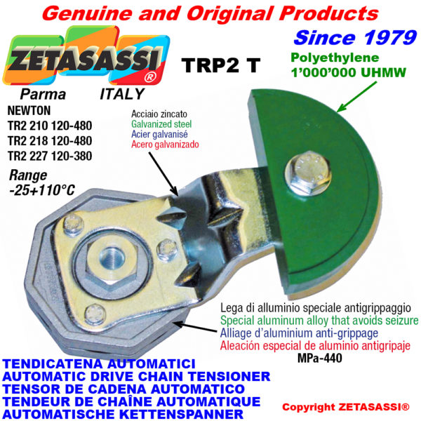 Automatische spannarm für kette trp2 mit kettengleiter rundkopf newton120:480 ZETASASSI trp2218to3tasa120d