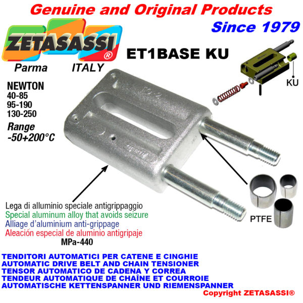 Kettenspanner et1 ku gestell ohne kopf (selbstschmierende gleitbuchsen) newton130:250-95:190-40:85 ZETASASSI et1base450ku
