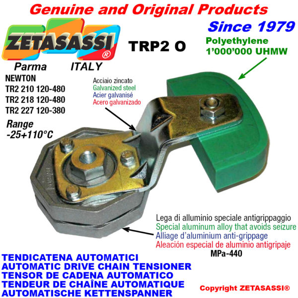 Automatische spannarm für kette trp2 mit kettengleiter ovalkopf newton120:480 ZETASASSI trp2218to3oasa120s