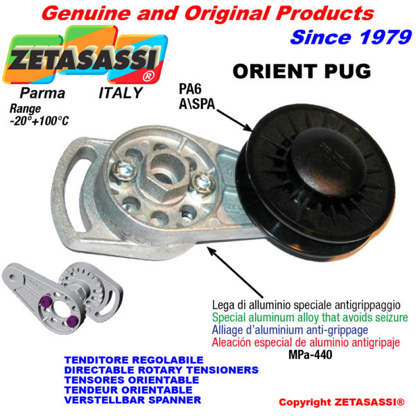 Verstellbar riemenspanner orientpug mit keilriemenscheibe ZETASASSI orientpug4