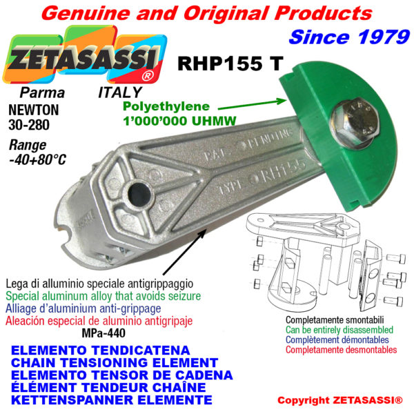 Kettenspanner elemente rhp155 mit kettengleiter rundkopf newton30:280 ZETASASSI rhp155to3tasa120d