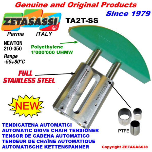 Komplett aus edelstahl automatische linear kettenspanner ta2-ss rundkopf gewölbt newton210:350 ZETASASSI ta2tasa60t-ss
