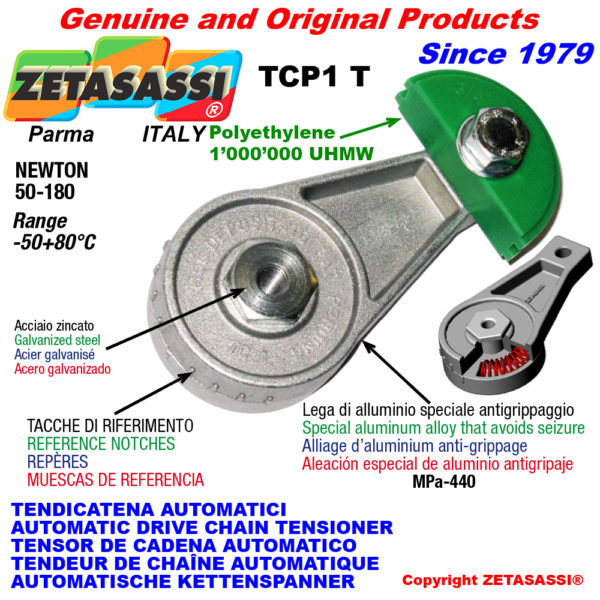 Automatische dreh kettenspanner tcp1 mit kettengleiter rundkopf newton50:180 ZETASASSI tcp1tasa120sing